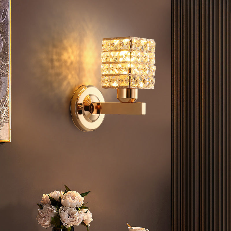 1 lumière géométrique murale lesmpes de style moderne des lumières murales cristallines en or