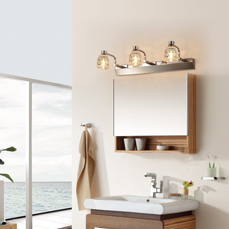 Geometric Vanity Lighting Modern Style Crystal 1 Light Vanity Wall Sconce