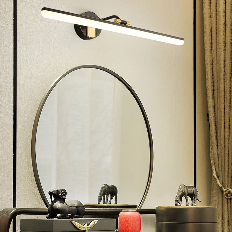 Metal Linear Shape Wall Light Modern Style 1 Light Mirror Wall Mount Light