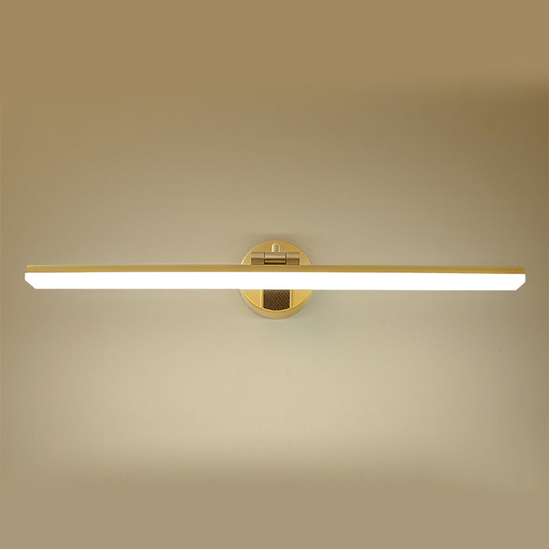 Metal Linear Shape Wall Light Modern Style 1 Light Mirror Wall Mount Light