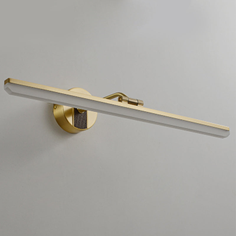 Metal Linear Shape Wall Light Modern Style 1 Light Mirror Wall Mount Light