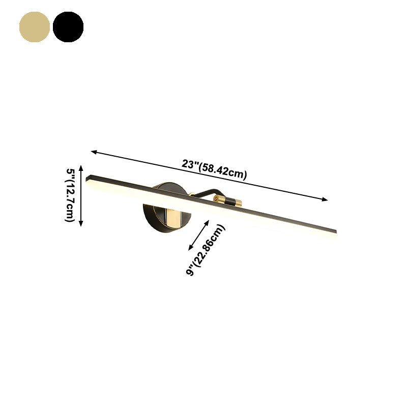 Metal Linear Shape Wall Light Modern Style 1 Light Mirror Wall Mount Light