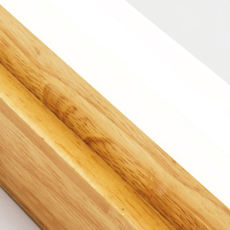 Linear Shade Wood Wall Sconce Modern Style 1 Light Mirror Wall Mount Lighting in Brown
