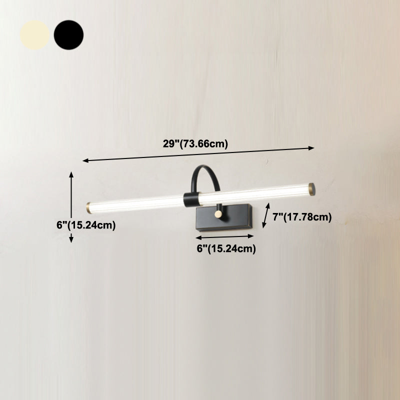 Occero da parete in metallo in metallo lineare Stile moderno 1 illuminazione a supporto a parete a specchio leggero