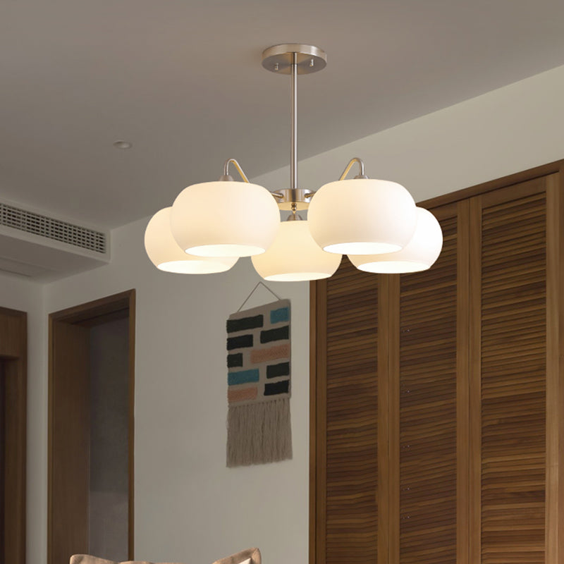 Luz de techo de vidrio blanco de colgante moderno para sala de estar