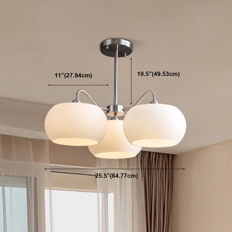 Modern Pendant Light White Glass Sputnik Ceiling Light for Living Room