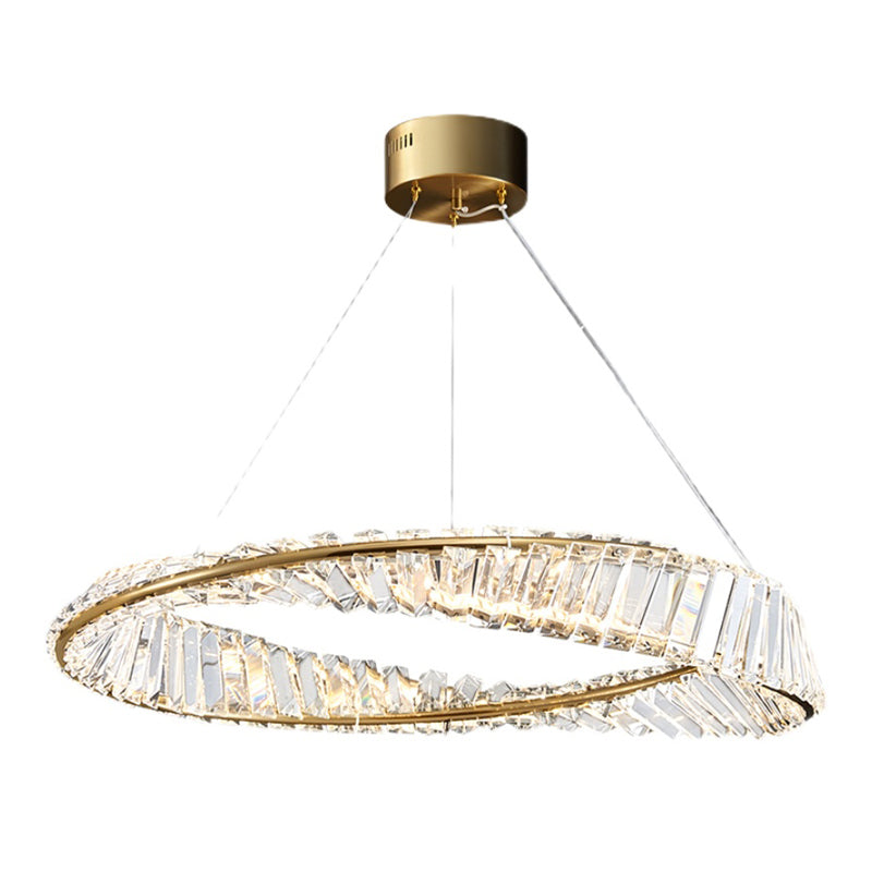 Cosco de techo contemporáneo colgante de iluminación de oro de cristal para sala de estar