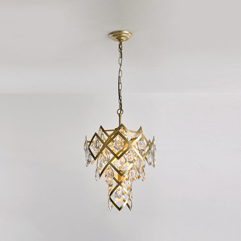 Accesorio de lámpara de lámpara de metal posmoderno lámpara de araña de oro para sala de estar