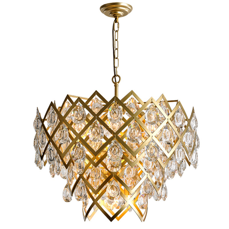 Accesorio de lámpara de lámpara de metal posmoderno lámpara de araña de oro para sala de estar