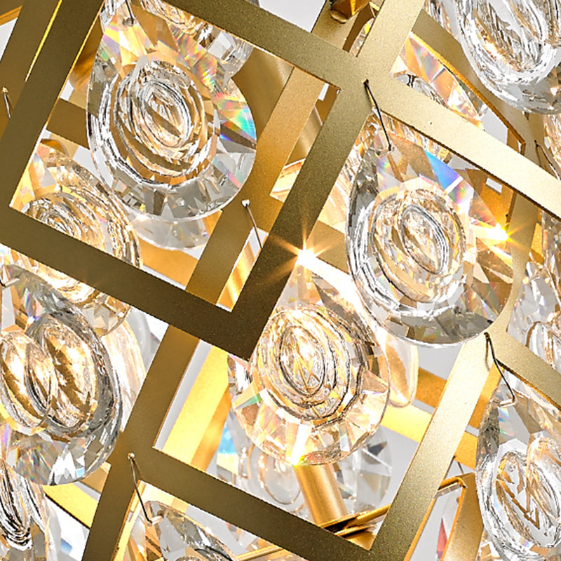 Accesorio de lámpara de lámpara de metal posmoderno lámpara de araña de oro para sala de estar