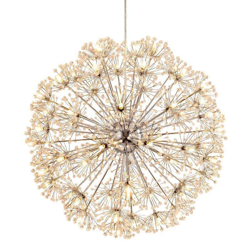 Modern Style Chandelier Light Crystal Sphere Multi Head Pendant Light for Living Room