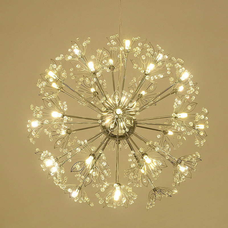 Modern Style Chandelier Light Crystal Sphere Multi Head Pendant Light for Living Room