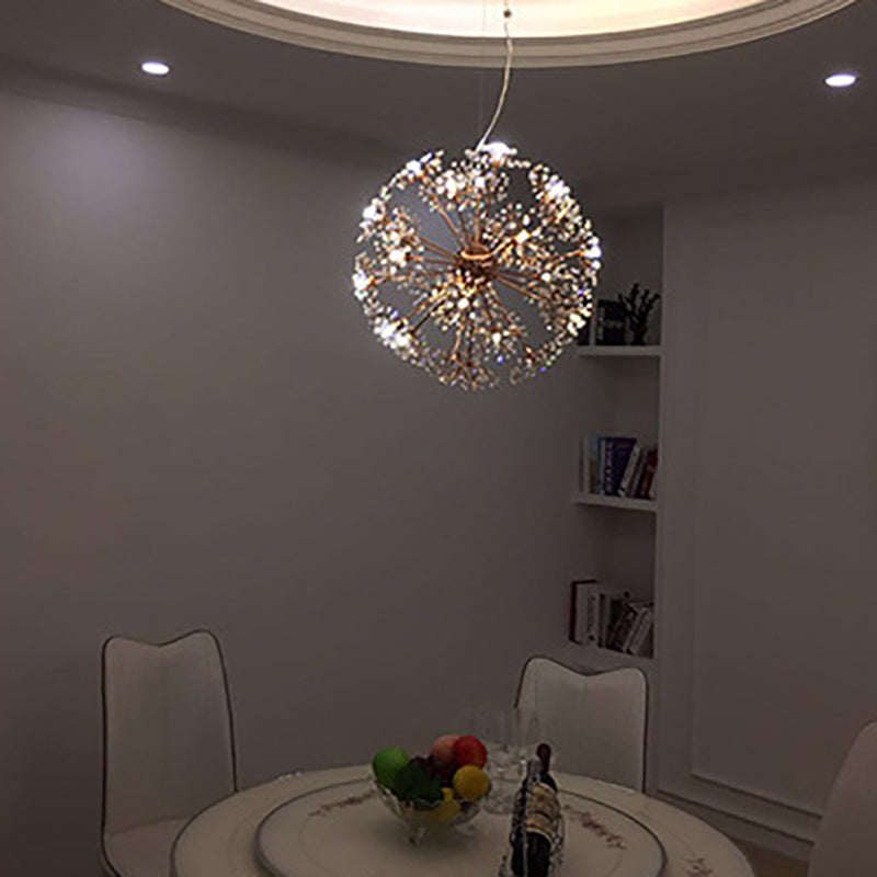 Modern Style Chandelier Light Crystal Sphere Multi Head Pendant Light for Living Room