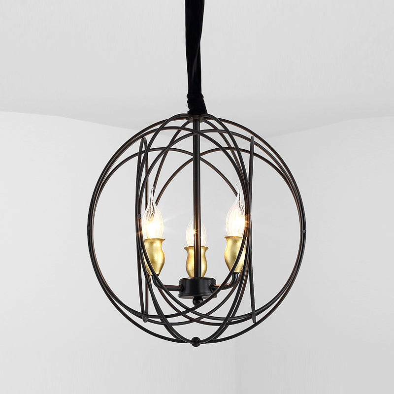 Wrought Iron Hanging Pendant Lights Vintage Global Hanging Lamps for Living Room