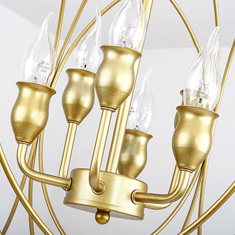 Wrought Iron Hanging Pendant Lights Vintage Global Hanging Lamps for Living Room