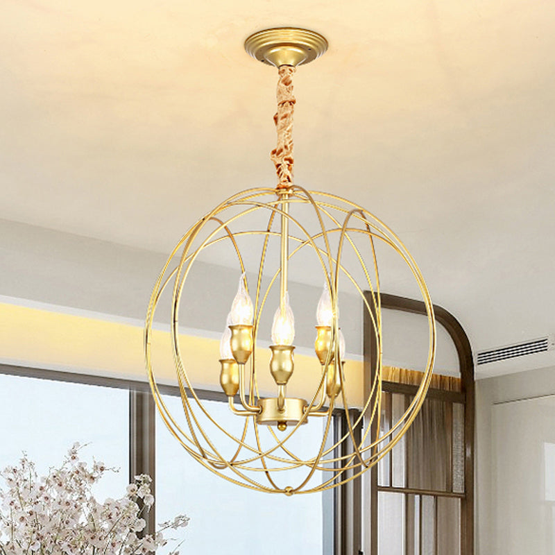 Wrought Iron Hanging Pendant Lights Vintage Global Hanging Lamps for Living Room