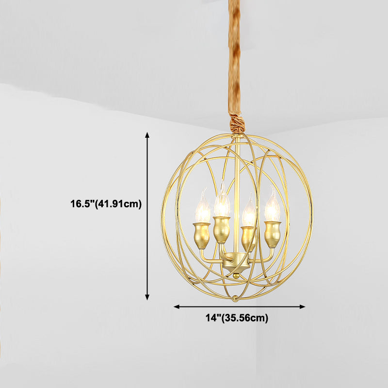 Wrought Iron Hanging Pendant Lights Vintage Global Hanging Lamps for Living Room