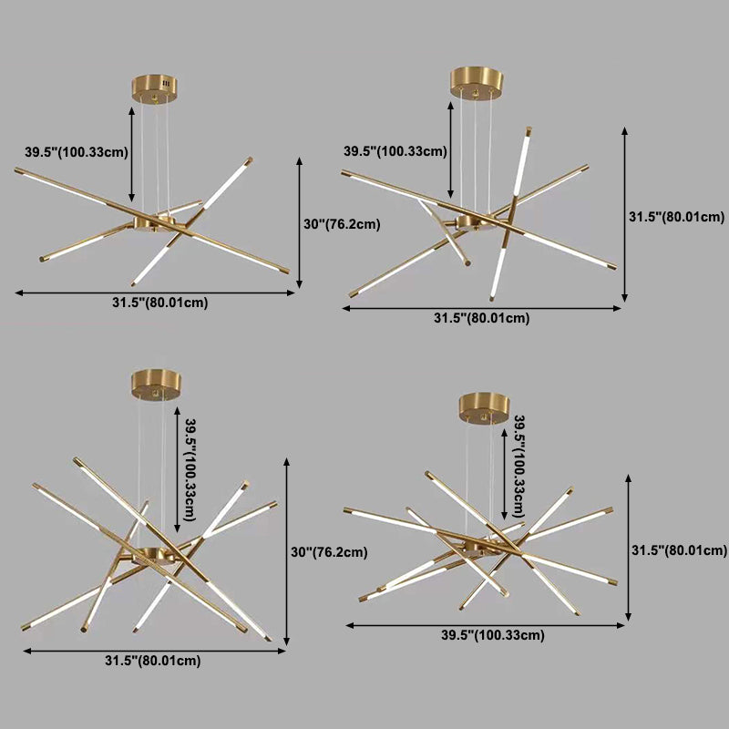 Minimalismo de lámpara de oro Luz Multi Light Light para sala de estar para sala de estar