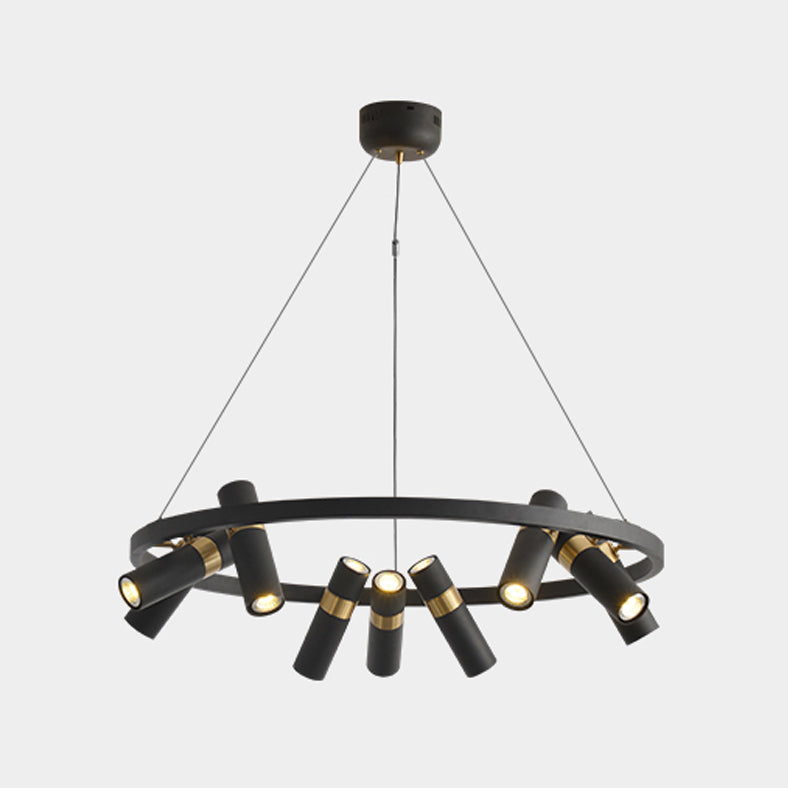 Multi Light Chandelier Metal Postmodern Black Pendant Lighting Fixtures for Bedroom