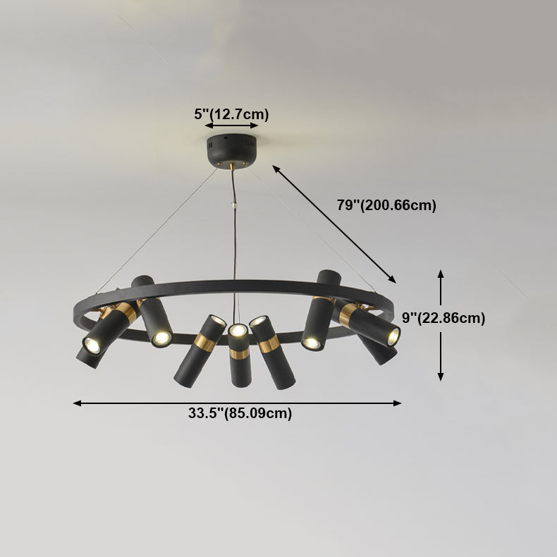 Multi Light Chandelier Metal Postmodern Black Pendant Lighting Fixtures for Bedroom