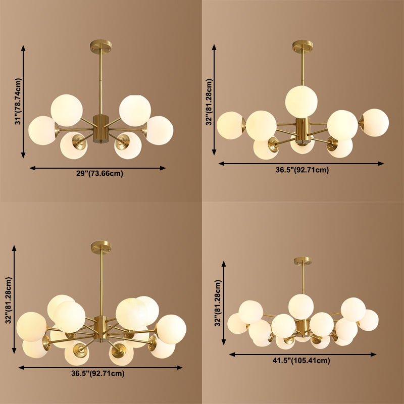 Nordic Glass Chandelier Light Fixtures Restaurant Multi Head Hanging Chandelier