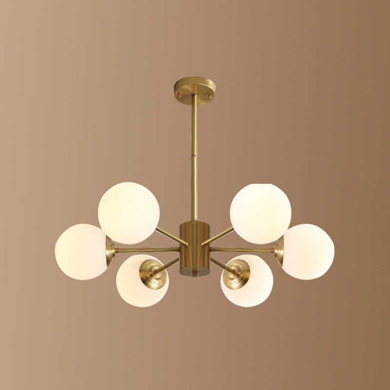 Nordic Glass Chandelier Light Fixtures Restaurant Multi Head Hanging Chandelier