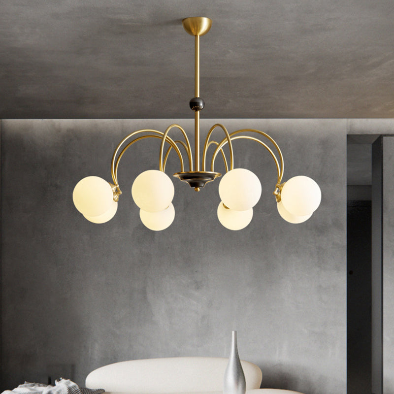 Modern Glass Chandelier Light Fixtures Multi Head Hanging Chandelier for Dinning Room