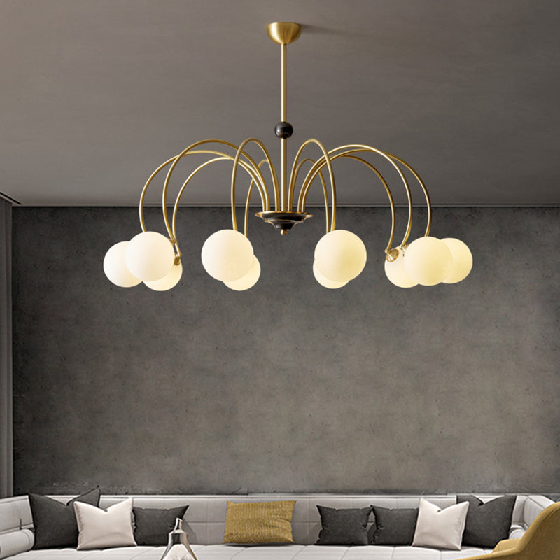 Modern Glass Chandelier Light Fixtures Multi Head Hanging Chandelier for Dinning Room