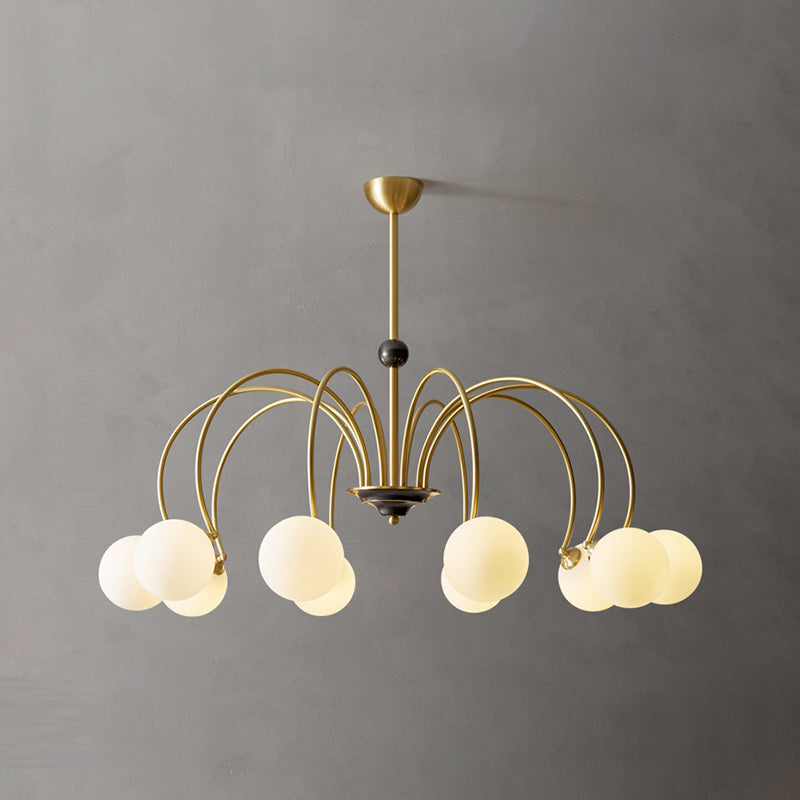 Modern Glass Chandelier Light Fixtures Multi Head Hanging Chandelier for Dinning Room