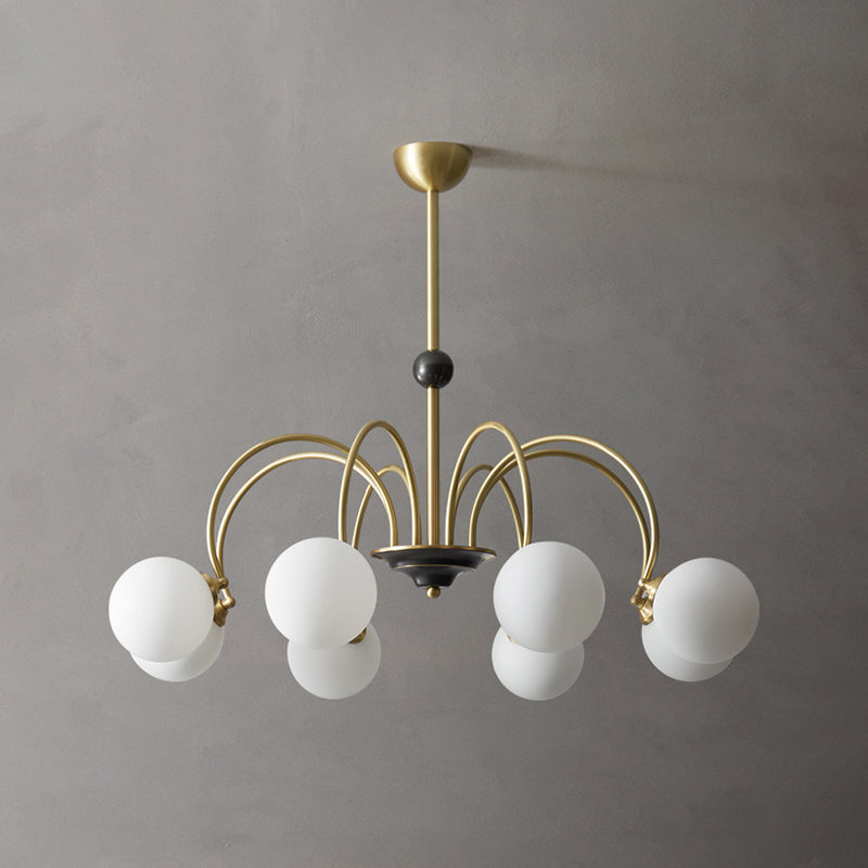 Modern Glass Chandelier Light Fixtures Multi Head Hanging Chandelier for Dinning Room