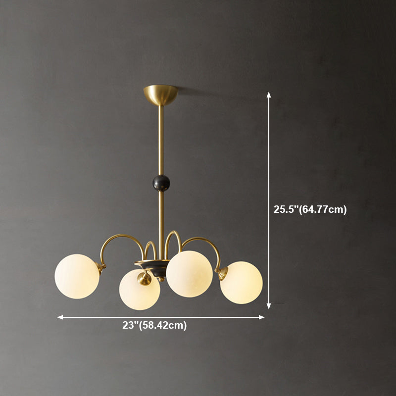Modern Glass Chandelier Light Fixtures Multi Head Hanging Chandelier for Dinning Room