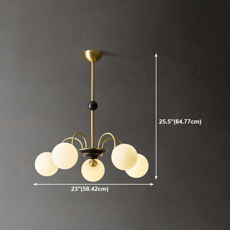 Modern Glass Chandelier Light Fixtures Multi Head Hanging Chandelier for Dinning Room