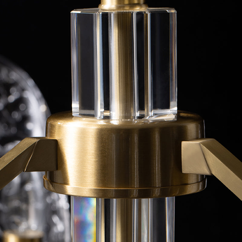 Glazen kroonluchter met meerdere hoofden, moderne hangende kroonluchter voor zitkamer