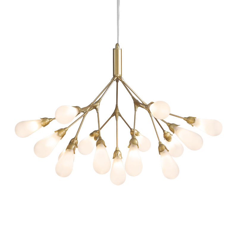 Wit glazen kroonluchter verlichtingsarmatuur moderne kroonluchter hanglamp voor woonkamer