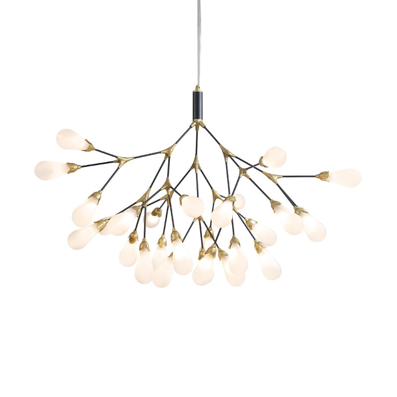 Wit glazen kroonluchter verlichtingsarmatuur moderne kroonluchter hanglamp voor woonkamer