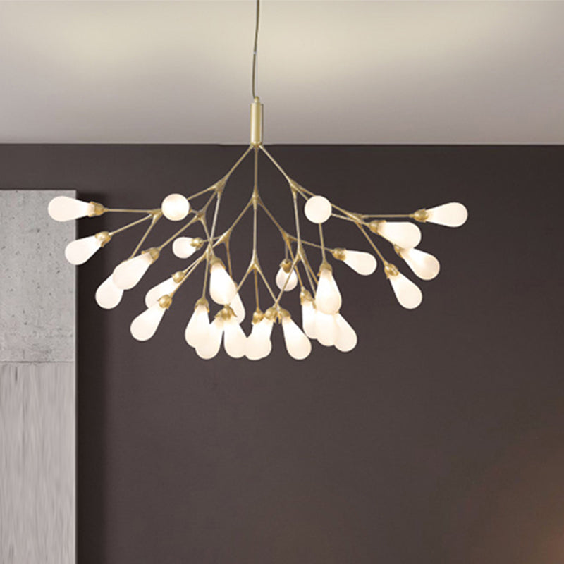 Wit glazen kroonluchter verlichtingsarmatuur moderne kroonluchter hanglamp voor woonkamer