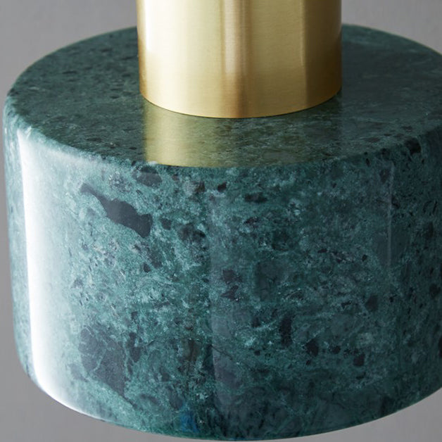 Brass Finish Small Pendant Light Nordic 1-Bulb Marble Suspension Lamp for Bedroom