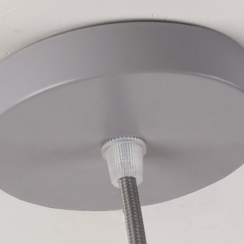 Glass Ball Pendant Light Macaron Style 1-Light Hanging Light with Cage