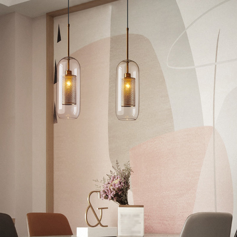 Contemporary Hanging Light Glass Shade Pendant Lighting Fixture for Sitting Room