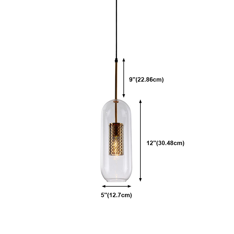 Contemporary Hanging Light Glass Shade Pendant Lighting Fixture for Sitting Room