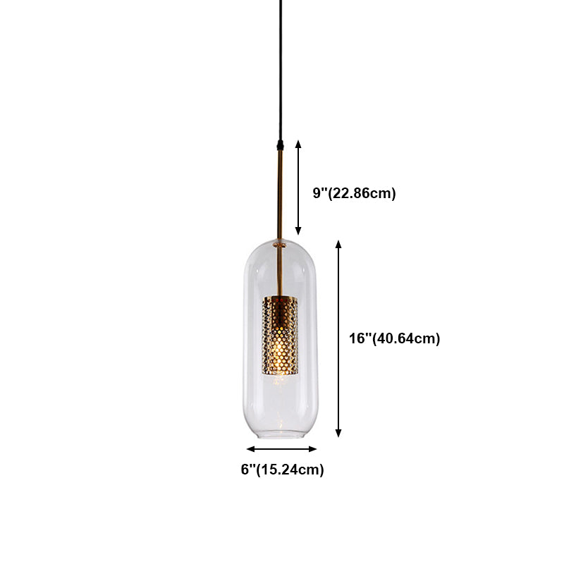 Contemporary Hanging Light Glass Shade Pendant Lighting Fixture for Sitting Room
