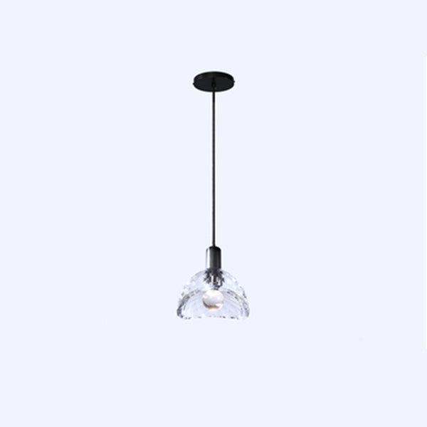 Luz colgante contemporánea Fixtura de iluminación de colgante de cristal simple para sala de estar