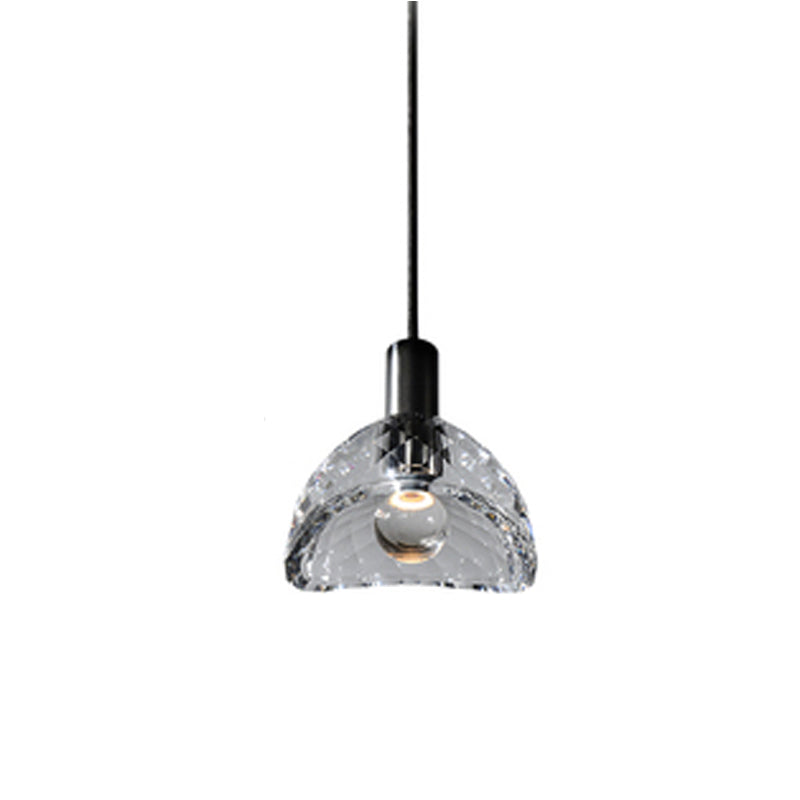 Luz colgante contemporánea Fixtura de iluminación de colgante de cristal simple para sala de estar
