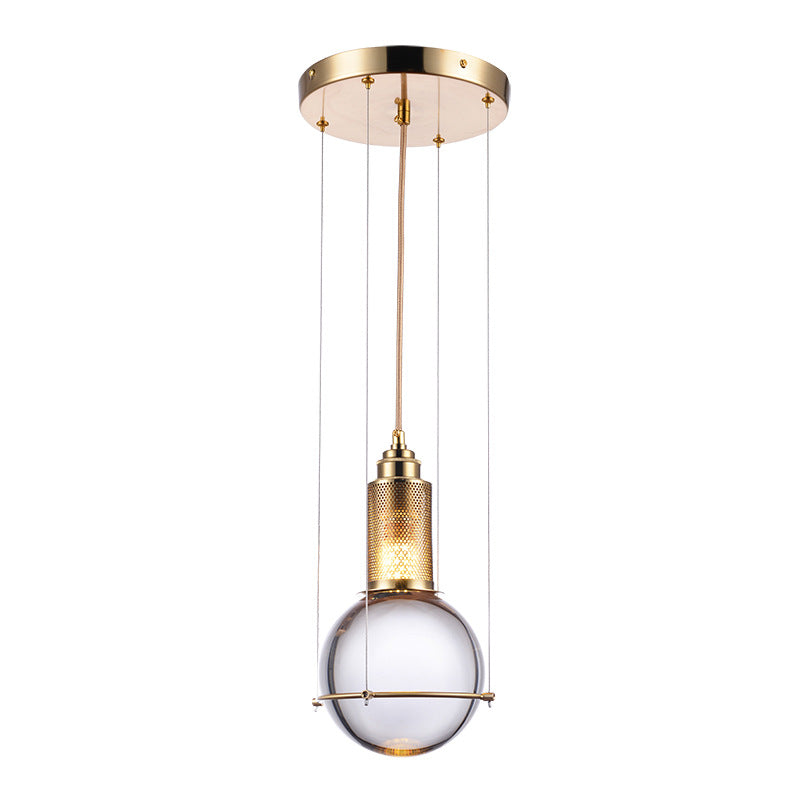 Luz colgante contemporánea Fixtura de iluminación de colgante de cristal simple para sala de estar