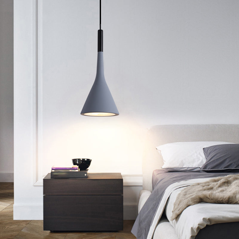 Cone Shape Glass Hanging Light Modern Style 1 Light Hanging Light Fixture