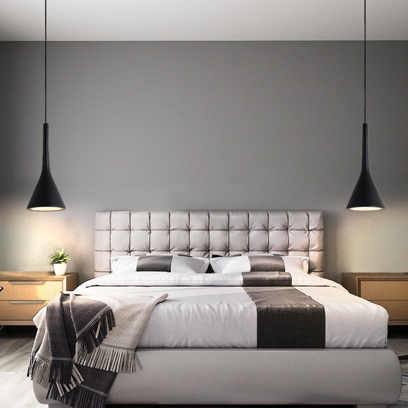 Cone Shape Glass Hanging Light Modern Style 1 Light Hanging Light Fixture