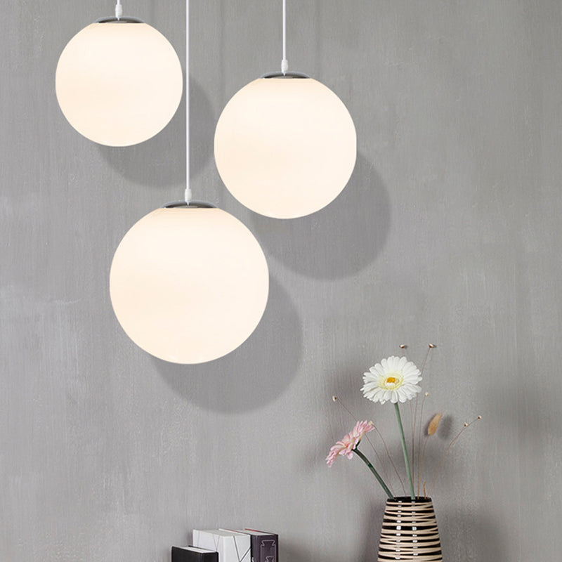 Ball Hanging Lights Industrial Style Glass 1 Light Pendant Light Kit in White