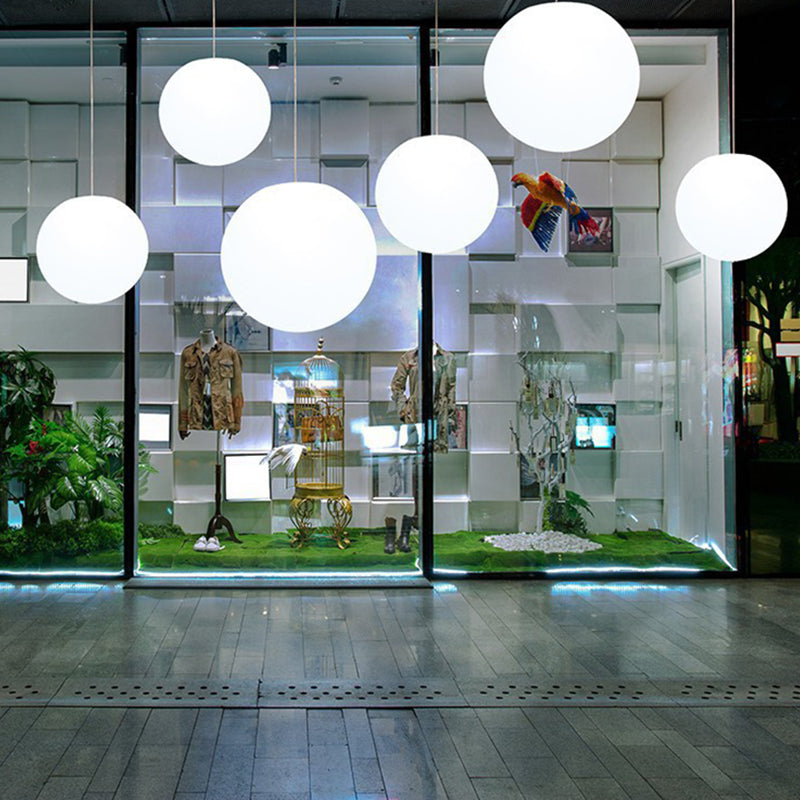 Ball Hanging Lights Industrial Style Glass 1 Light Pendant Light Kit in White