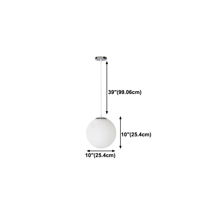 Ball Hanging Lights Industrial Style Glass 1 Light Pendant Light Kit in White