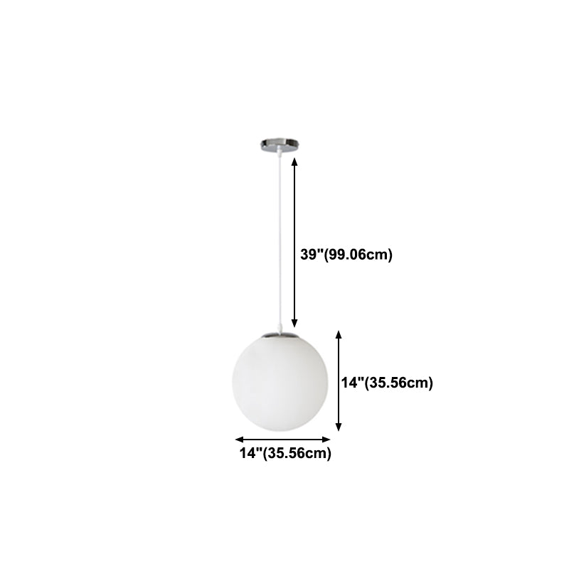 Ball Hanging Lights Industrial Style Glass 1 Light Pendant Light Kit in White